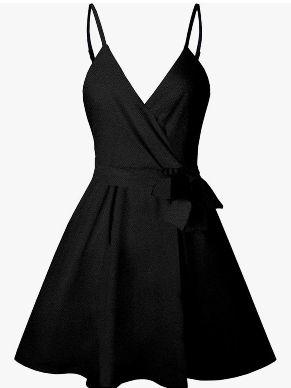 Classic Black V-Neck Mini Dress